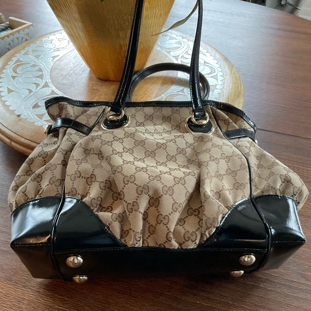 Authentic GUCCI GG Canvas Full Moon Tote Bag - Picture 11 of 11